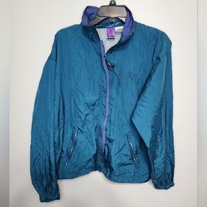 Asics Running Jacket Windbreaker Teal Lightweight Women’s Size large Vintage